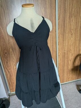 Black Tiered Spaghetti Strap Sundress